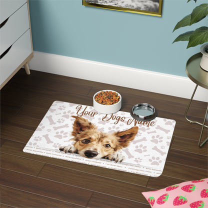 Portuguese Podengo Pequeno Pet Food Mat (12x18Personalized Pet Food Mat, Custom Dog Food Mat, Dog Feeding Mat, Cute Pet Mat, Dog Lovers Gift