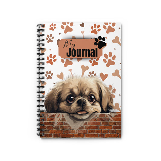 Pekingese Spiral Notebook - Ruled Line