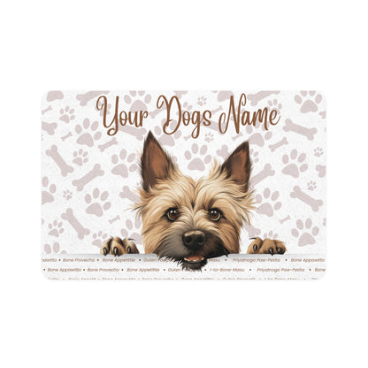 Cairn Terrier Custom Pet Food Mat for Dogs, Personalized Dog Feeding Station, Cute Pet Decor, Non-Slip Pet Mat, Dog Lover Gift