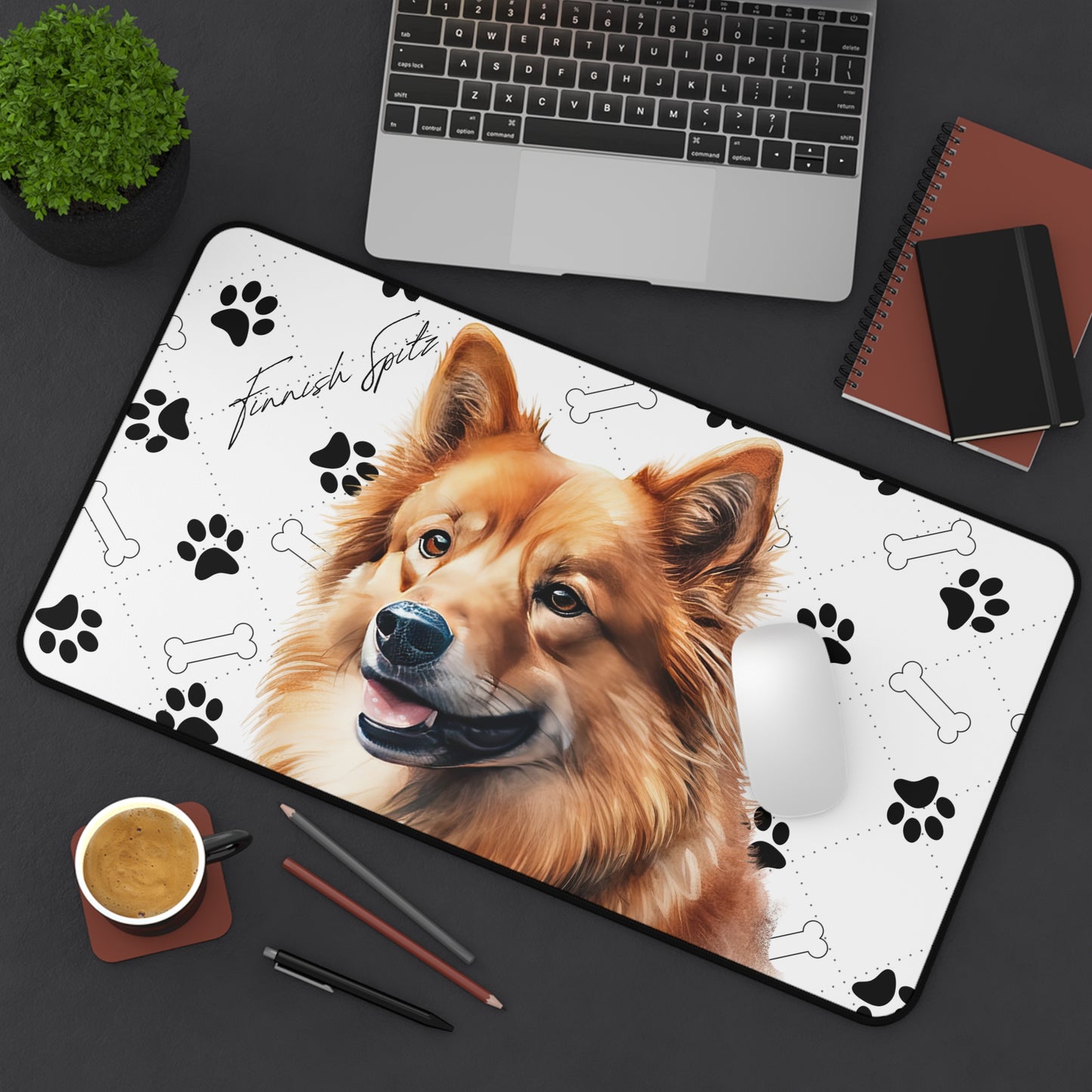 Finnish Spitz Desk Mat