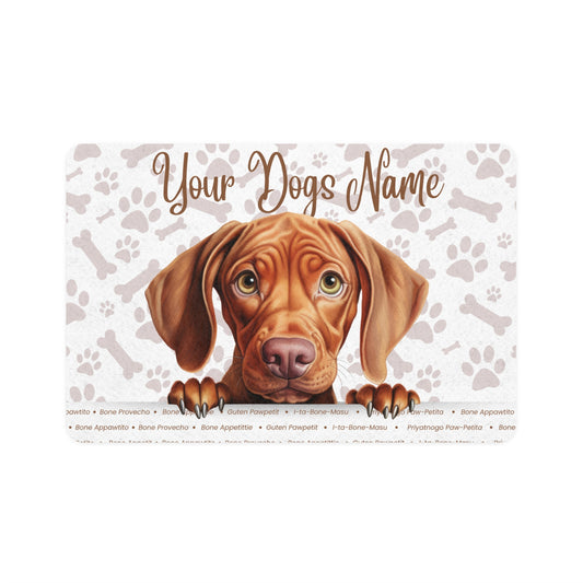 Vizsla Personalized Pet Food Mat, Custom Dog Food Mat, Dog Feeding Mat, Cute Pet Mat, Dog Lovers Gift