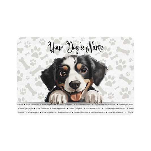Appenzeller Sennehund Personalized Dog Food Mat, Custom Pet Feeding Station, Cute Dog Mat, Gourmet Pet Decor, Unique Gift for Dog Lovers