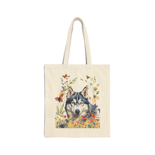 Siberian Huskey Canvas Tote Bag