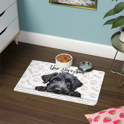 Kerry Blue Terrier Personalized Pet Food Mat, Custom Dog Food Mat, Dog Feeding Mat, Cute Pet Mat, Dog Lovers Gift