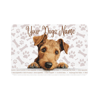 Lakeland Terrier Personalized Pet Food Mat, Custom Dog Food Mat, Dog Feeding Mat, Cute Pet Mat, Dog Lovers Gift