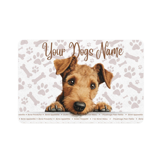 Lakeland Terrier Personalized Pet Food Mat, Custom Dog Food Mat, Dog Feeding Mat, Cute Pet Mat, Dog Lovers Gift