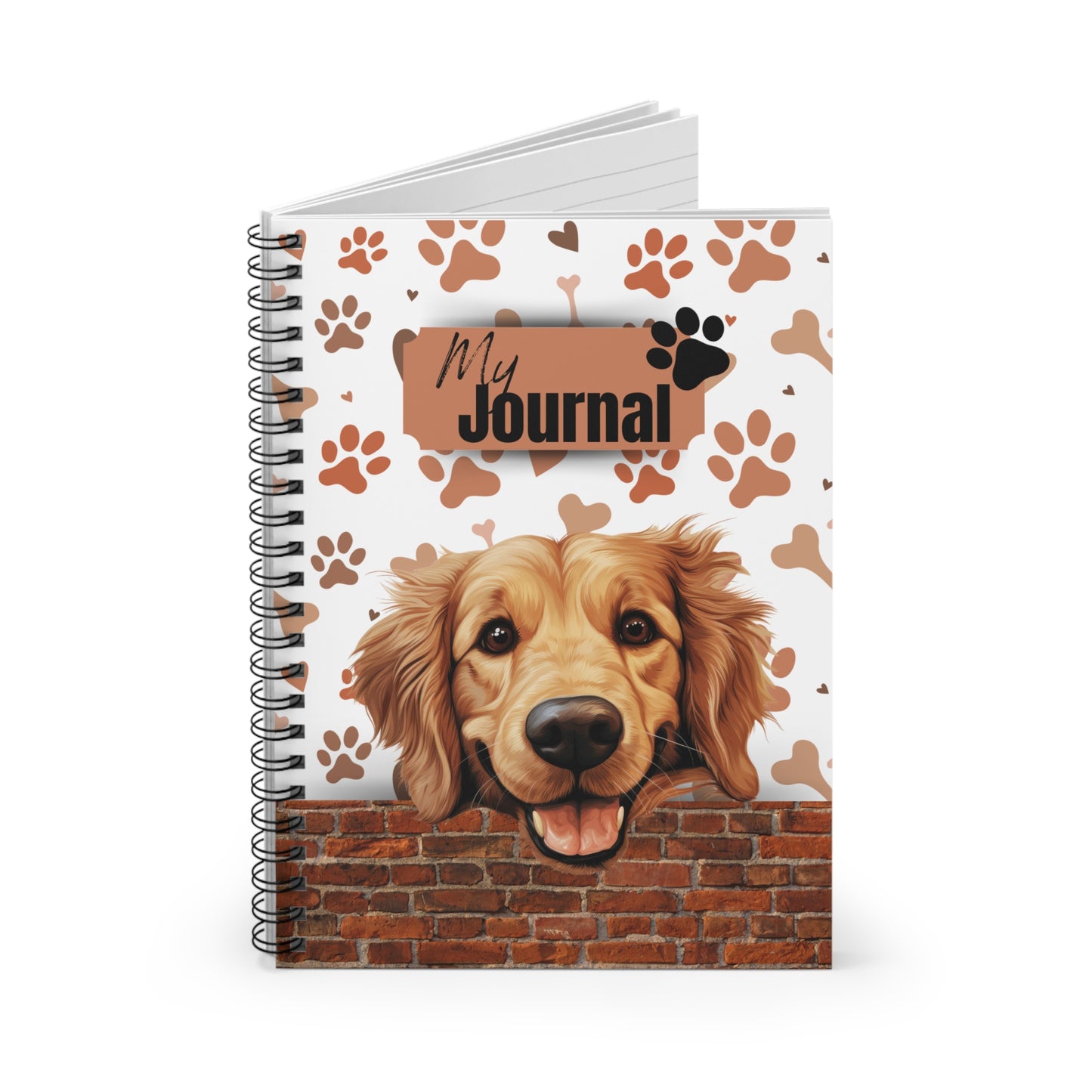 Golden Retriever Spiral Notebook - Ruled Line