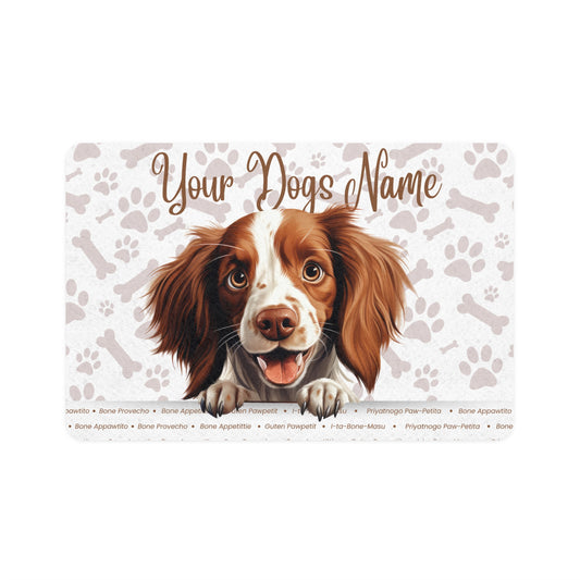 Irish Red and White Setter Personalized Pet Food Mat for Dogs, Customized Dog Feeding Mat, Animal Lover Gift, Dog Owner Essential, Pet Accessory