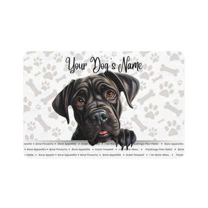 Cane Corso Personalized Pet Food Mat, Custom Dog Feeding Tray, Non-Slip Pet Dish Mat, Dog Lover Gift, Stylish Dog Accessory