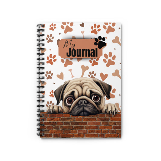 Pug Spiral Notebook - Ruled Line