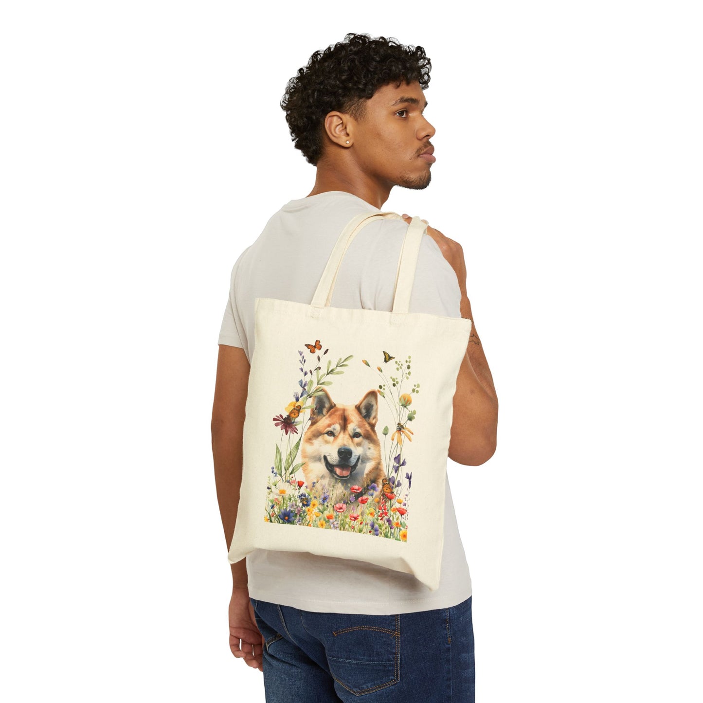 Akita Dog Canvas Tote Bag for Dog Lovers