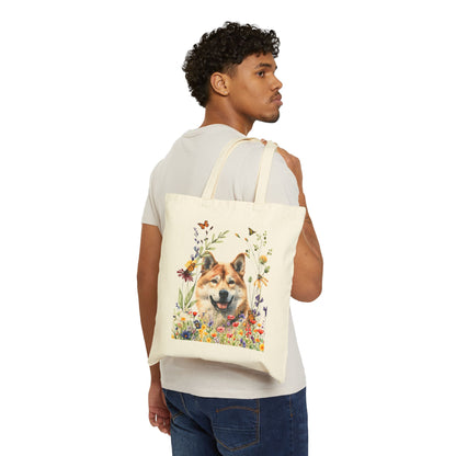 Akita Dog Canvas Tote Bag for Dog Lovers