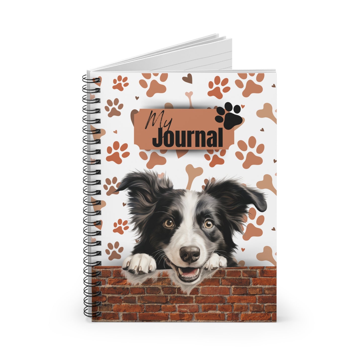 Border Collie Spiral Notebook - Ruled Line