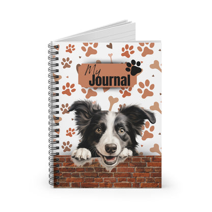 Border Collie Spiral Notebook - Ruled Line