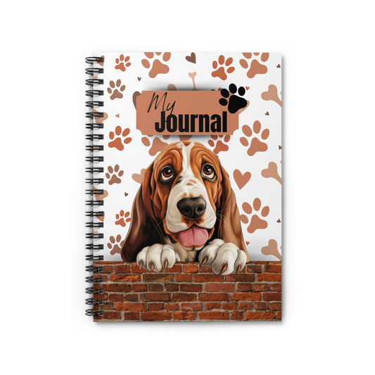 Basset Hound Spiral Notebook - Ruled Line