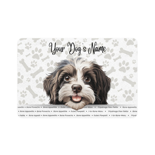 Havanese Custom Pet Food Mat, Personalized Dog Feeding Mat, Washable Pet Placemats, Fun Pet Accessories, Dog Lover Gift