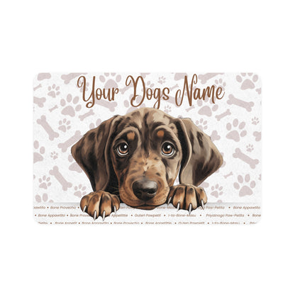 Plott Hound Personalized Pet Food Mat, Custom Dog Food Mat, Dog Feeding Mat, Cute Pet Mat, Dog Lovers Gift