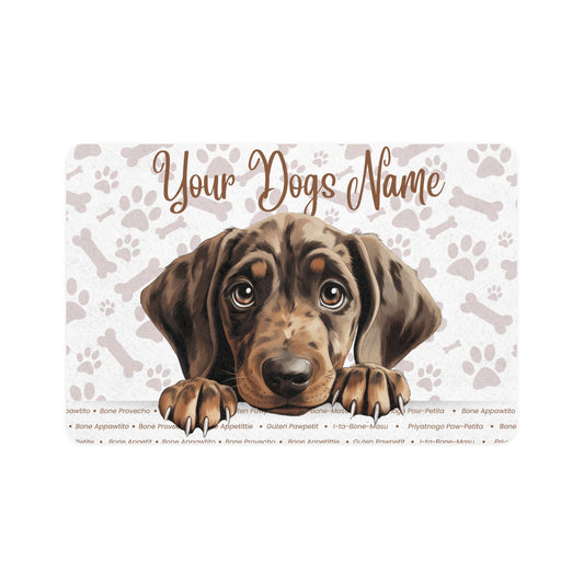 Plott Hound Personalized Pet Food Mat, Custom Dog Food Mat, Dog Feeding Mat, Cute Pet Mat, Dog Lovers Gift