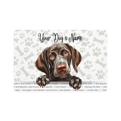 German Shorthaired Pointer Custom Pet Food Mat with Personalized Name, Dog Feeding Station, Pet Decor, Unique Gift for Dog Lovers, Kitchen Accessories