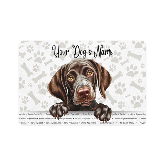 German Shorthaired Pointer Custom Pet Food Mat with Personalized Name, Dog Feeding Station, Pet Decor, Unique Gift for Dog Lovers, Kitchen Accessories