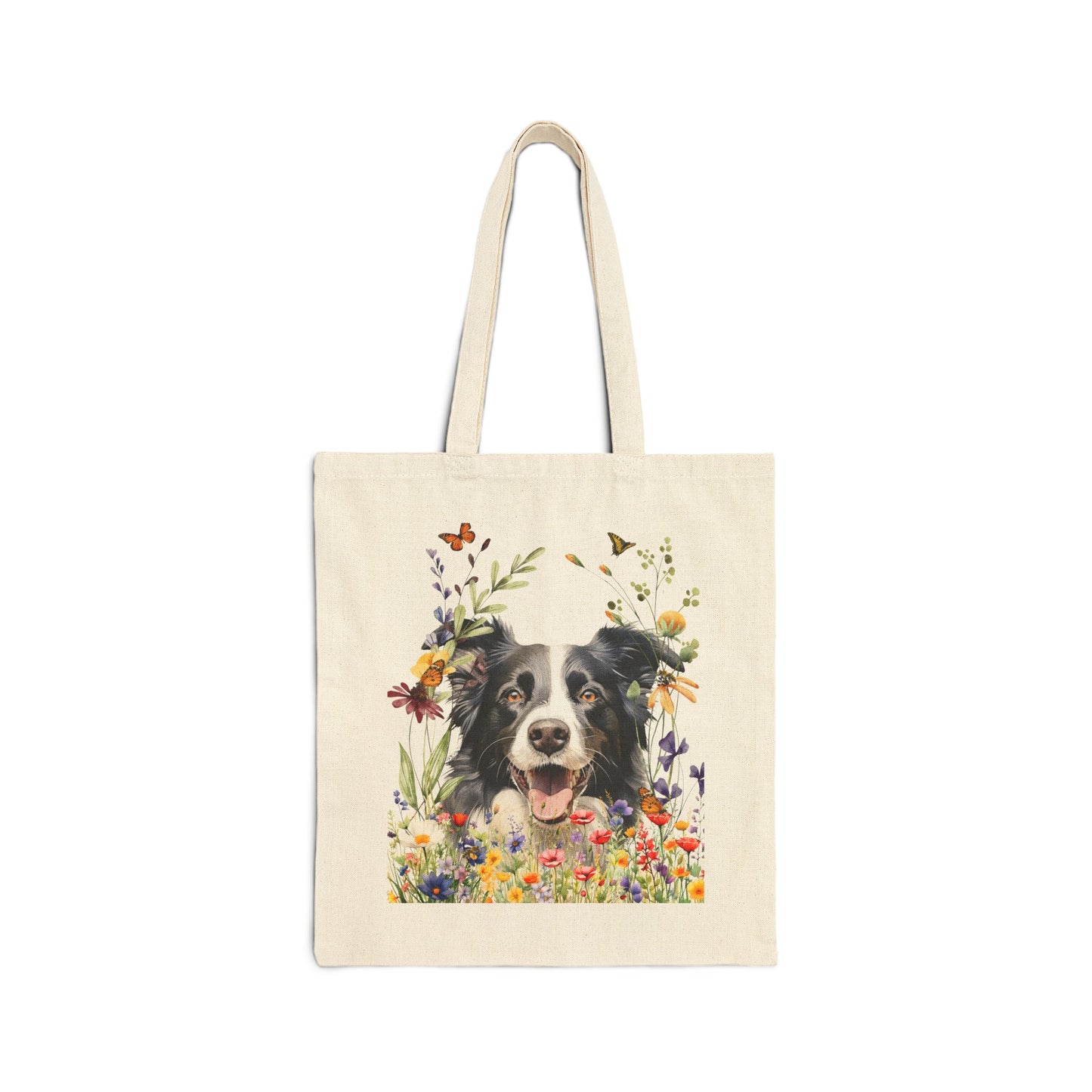 Border Collie Canvas Tote Bag