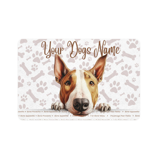 Bull Terrier Personalized Pet Food Mat, Custom Dog Mat, Dog Feeding Mat, Pet Lover Gift, Dog Bowl Mat