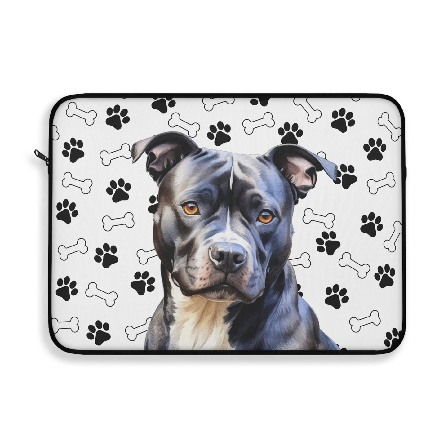 Black Staffordshire Bull Terrier Laptop Sleeve