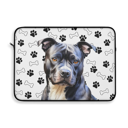 Black Staffordshire Bull Terrier Laptop Sleeve