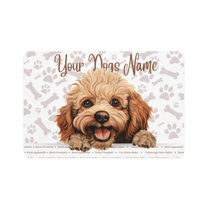 Toy Poodle Personalized Pet Food Mat, Custom Dog Food Mat, Dog Feeding Mat, Cute Pet Mat, Dog Lovers Gift