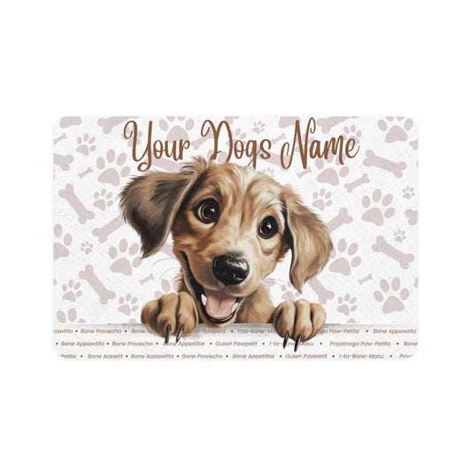 Sloughi Personalized Pet Food Mat, Custom Dog Food Mat, Dog Feeding Mat, Cute Pet Mat, Dog Lovers Gift