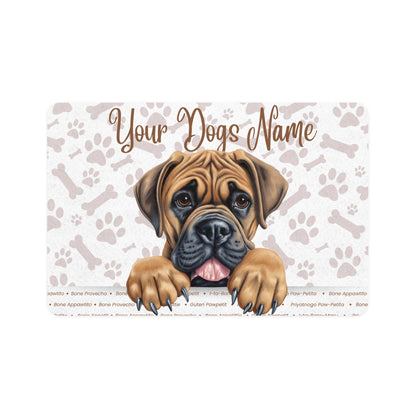 Boerboel Personalized Pet Food Mat for Dogs, Custom Dog Feeding Mat, Cute Dog Bowl Mat, Anti-Slip Pet Mat, Perfect Gift for Pet Lovers