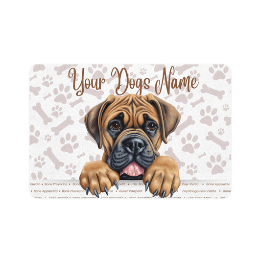 Boerboel Personalized Pet Food Mat for Dogs, Custom Dog Feeding Mat, Cute Dog Bowl Mat, Anti-Slip Pet Mat, Perfect Gift for Pet Lovers