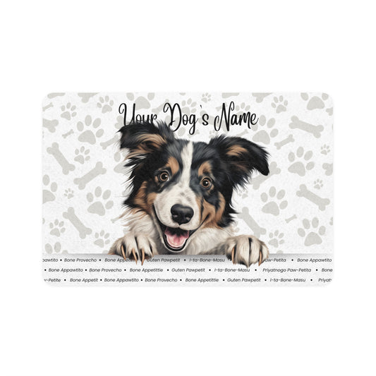 Collie Custom Dog Food Mat with Name, Personalized Pet Feeding Mat, Dog Owner Gift, Kitchen Decor for Pet Lovers, Dog Supplies, Unique Dog [...]