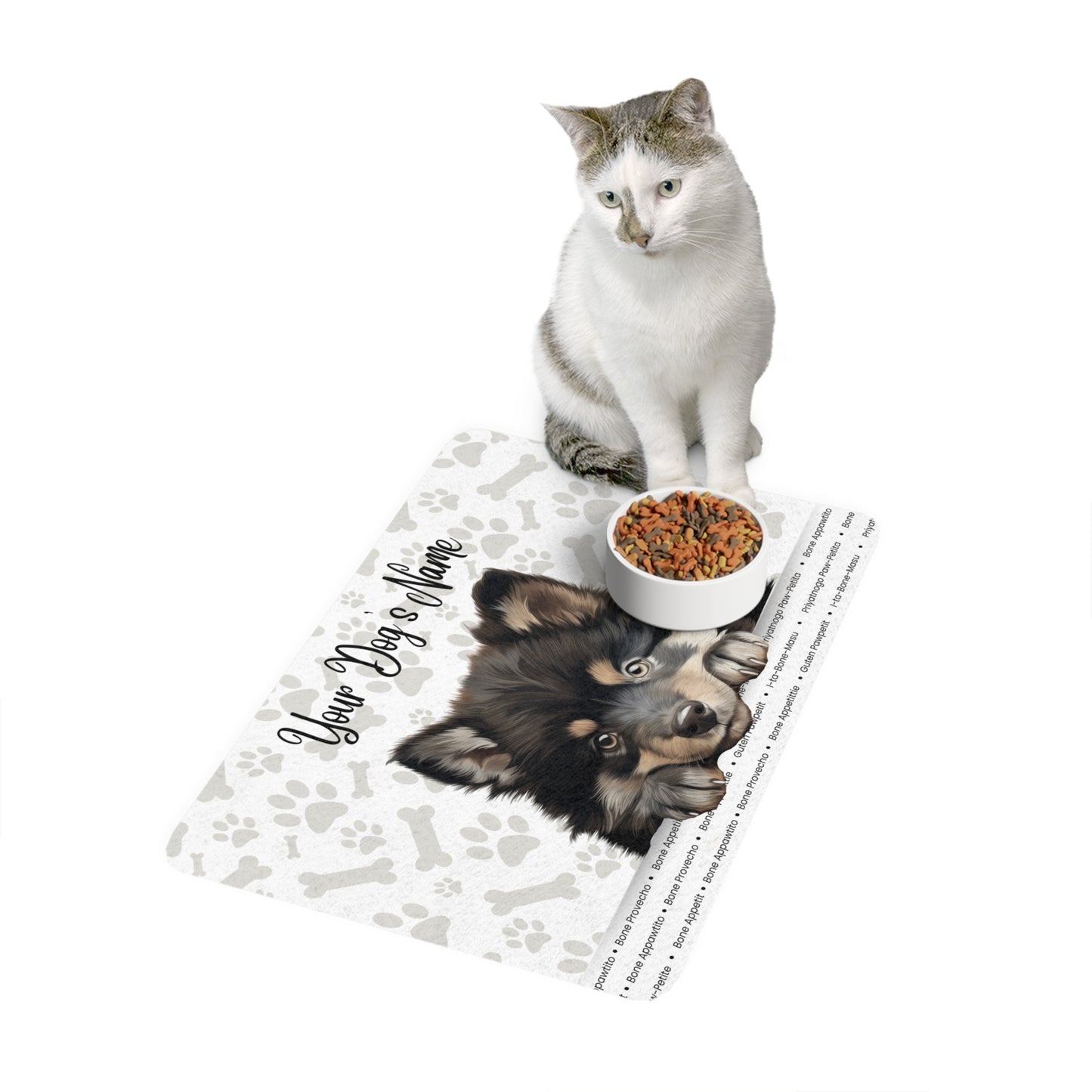 Finnish Lapphund Personalized Pet Food Mat, Cute Dog Dining Mat, Custom Pet Feeder, Dog Bowl Mat, Puppy Gifts, Pet Care Accessories