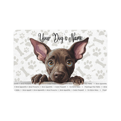 Xoloitzcuintli Personalized Pet Food Mat, Custom Dog Food Mat, Dog Feeding Mat, Cute Pet Mat, Dog Lovers Gift
