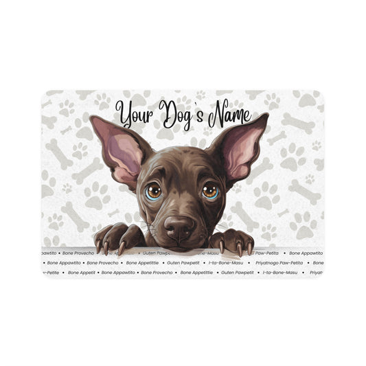 Xoloitzcuintli Personalized Pet Food Mat, Custom Dog Food Mat, Dog Feeding Mat, Cute Pet Mat, Dog Lovers Gift