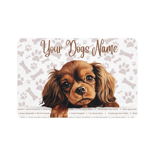 English Toy Spaniel Personalized Pet Food Mat, Custom Dog Feeding Mat, Unique Pet Accessory, Animal Lover Gift, Home Decor for Pets