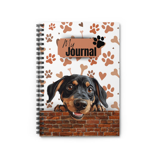 Austrian Black and Tan Hound Spiral Notebook - Ruled Line