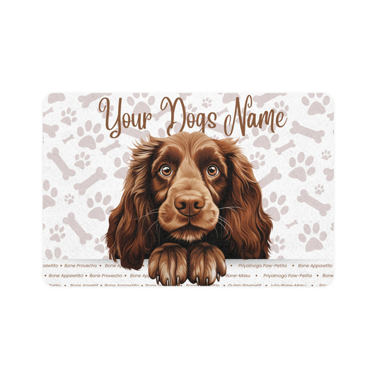 Field Spaniel Custom Pet Food Mat - Personalized Dog Placemat, Dog Bowl Mat, Customizable Puppy Mat, Pet Feeding Station, Dog Decor