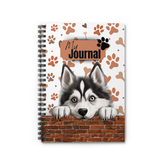 Siberian Husky Spiral Notebook - Ruled Line