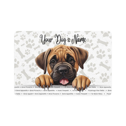 Mastiff Personalized Pet Food Mat, Custom Dog Food Mat, Dog Feeding Mat, Cute Pet Mat, Dog Lovers Gift