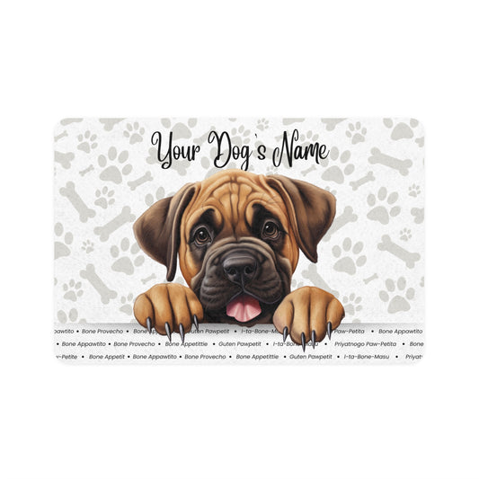 Mastiff Personalized Pet Food Mat, Custom Dog Food Mat, Dog Feeding Mat, Cute Pet Mat, Dog Lovers Gift