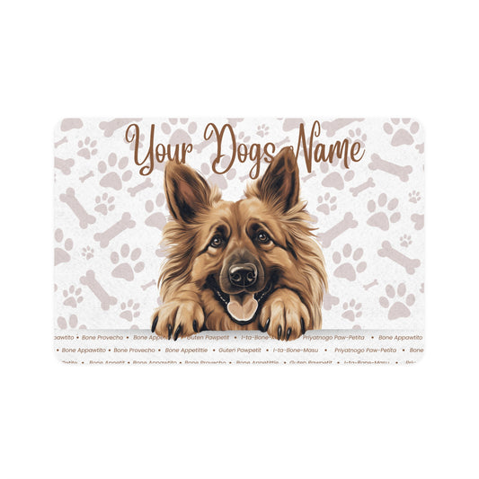 Belgian Tervuren Custom Pet Food Mat with Dog's Name, Personalized Dog Bowl Mat, Waterproof Pet Mat, Dog Lover Gift, Home Decor