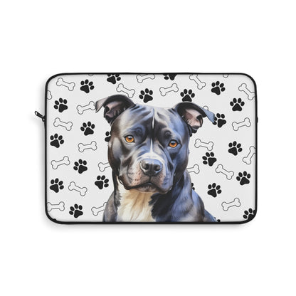 Black Staffordshire Bull Terrier Laptop Sleeve