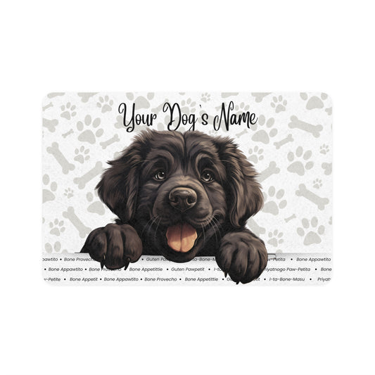 Newfoundland Personalized Pet Food Mat, Custom Dog Food Mat, Dog Feeding Mat, Cute Pet Mat, Dog Lovers Gift