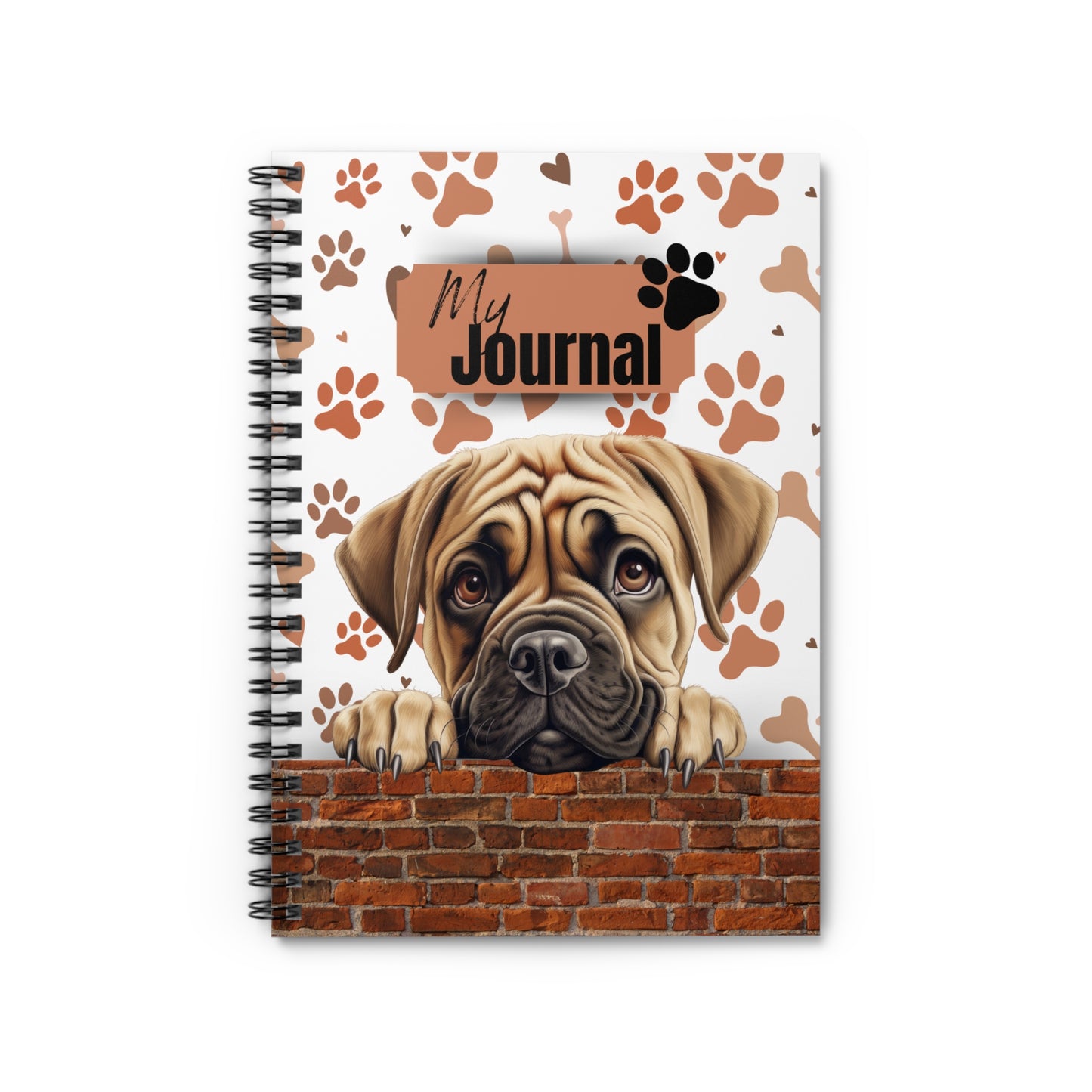 Bullmastiff Spiral Notebook - Ruled Line