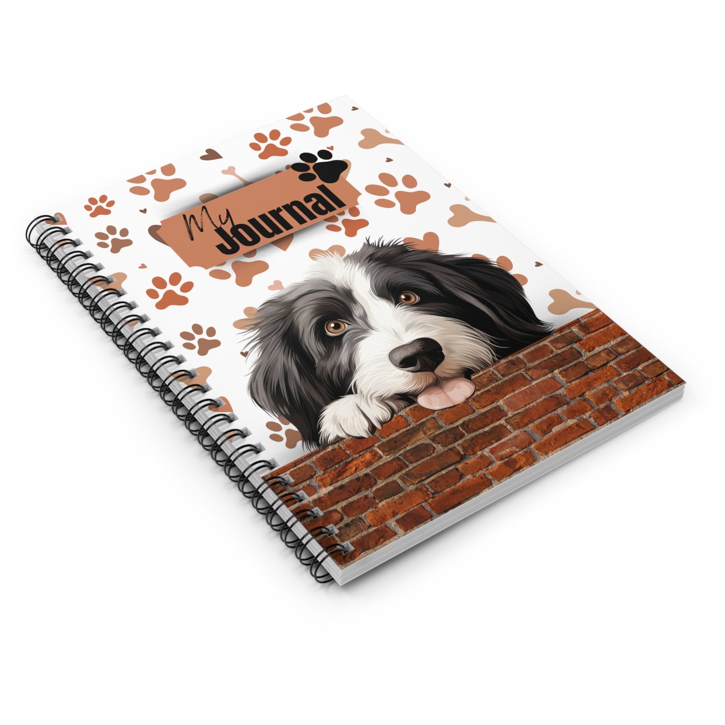 Bearded Collie Spiral Notebook - Ruled Line