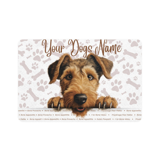 Welsh Terrier Personalized Pet Food Mat, Custom Dog Food Mat, Dog Feeding Mat, Cute Pet Mat, Dog Lovers Gift