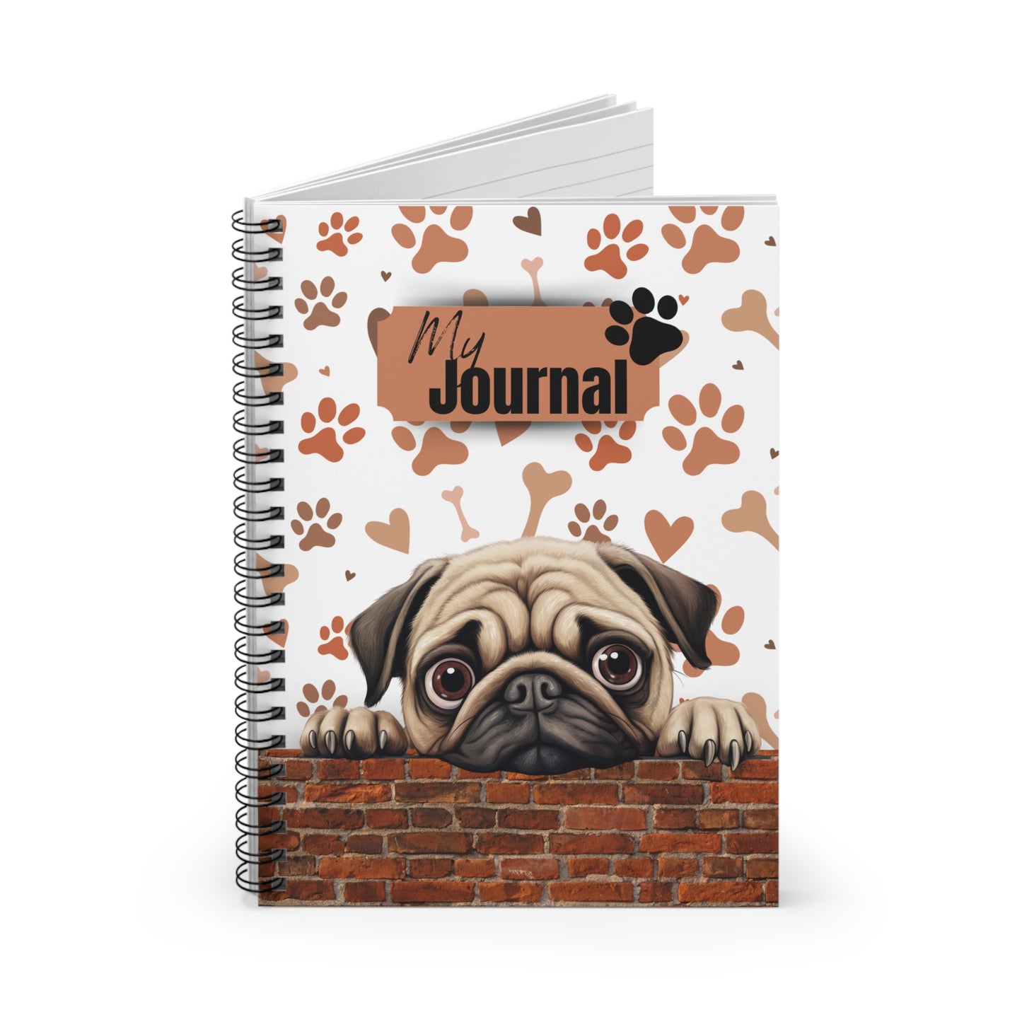 Pug Spiral Notebook - Ruled Line