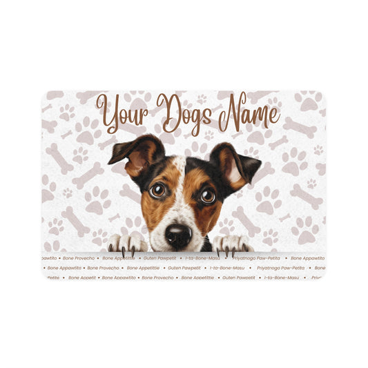 Smooth Fox Terrier Personalized Pet Food Mat, Custom Dog Food Mat, Dog Feeding Mat, Cute Pet Mat, Dog Lovers Gift